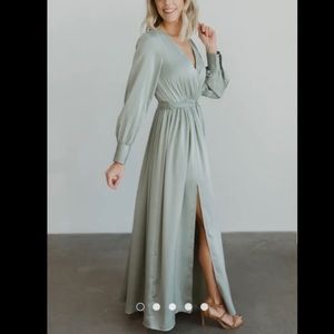 Baltic Born Jenna Sage Satin Maxi Dress